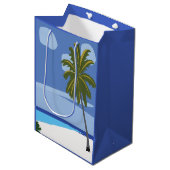 Strand Palm Tree vakantie strand Medium Cadeauzakje (Voorkant Gekanteld)