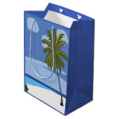 Strand Palm Tree vakantie strand Medium Cadeauzakje (Achterkant Gekanteld)