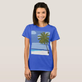 Strand Palm Tree Zomer Vakantie Strand T-shirt (Voorkant volledig)