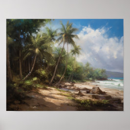 Strand Palm Trees Art Print Reisposter