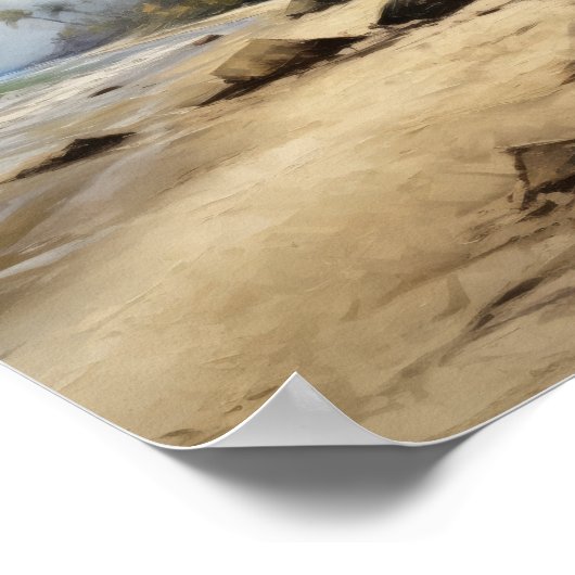 Strand Palm Trees Art Print Reisposter (Hoek)