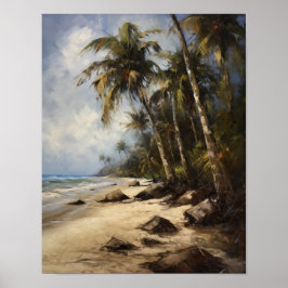 Strand Palm Trees Art Print Reisposter