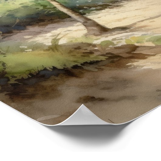 Strand Palm Trees Art Print Reisposter (Hoek)