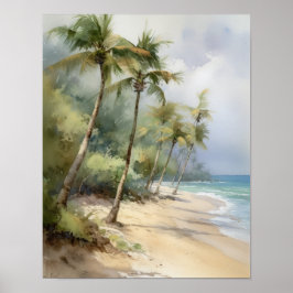 Strand Palm Trees Art Print Reisposter