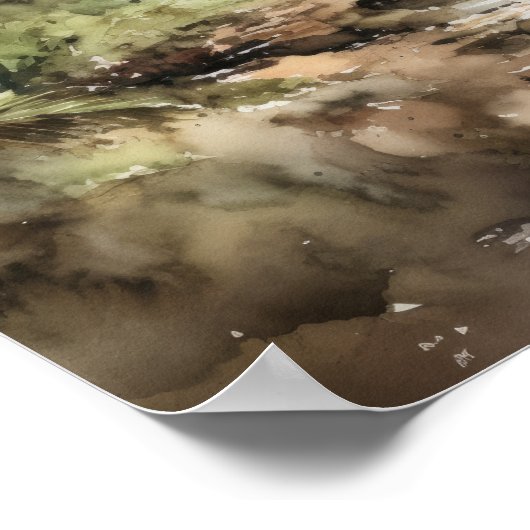 Strand Palm Trees Art Print Reisposter (Hoek)