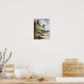 Strand Palm Trees Art Print Reisposter (Keuken)