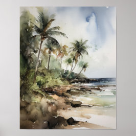 Strand Palm Trees Art Print Reisposter