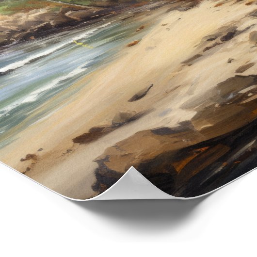 Strand Palm Trees Art Print Reisposter (Hoek)