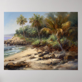 Strand Palm Trees Art Print Reisposter