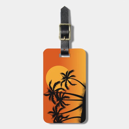 Strand Palm Trees bagagelabel (Voorkant verticaal)