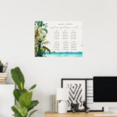 Strand Palm Trees Bruiloft Welkom Zitkaart Poster (Thuiskantoor)