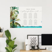 Strand Palm Trees Bruiloft Welkom Zitkaart Poster (Thuiskantoor)