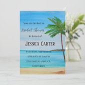 Strand Palm Trees Oceaan Tropisch Vrijgezellenfees Kaart (Staand voorkant)