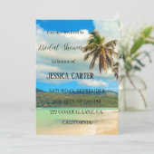 Strand Palm Trees Oceaan Tropisch Vrijgezellenfees Kaart (Staand voorkant)