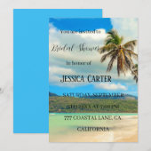 Strand Palm Trees Oceaan Tropisch Vrijgezellenfees Kaart (Voorkant / Achterkant)