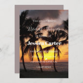 Strand Palm Trees Oceaan Tropisch Vrijgezellenfees Kaart (Voorkant / Achterkant)