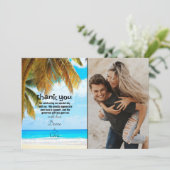 Strand Palm Trees Ocean Destination Bedankkaart (Staand voorkant)