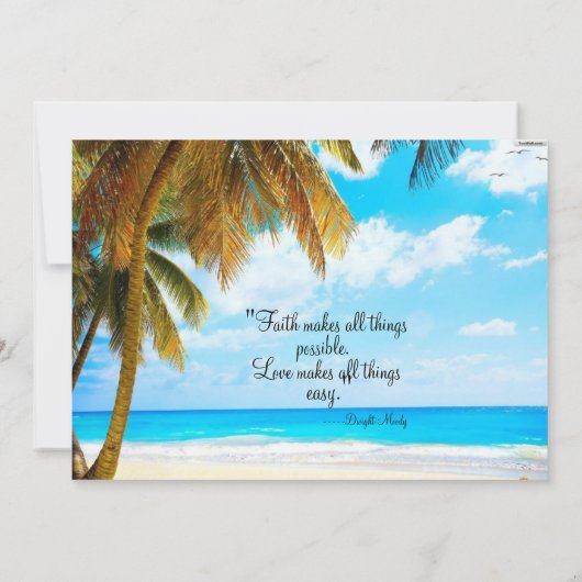 Strand Palm Trees Ocean Destination Bedankkaart (Achterkant)