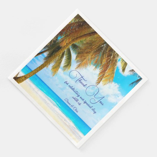 Strand, Palm Trees Ocean Wedding Servet (Hoek)