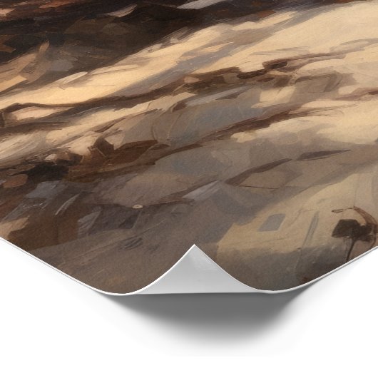 Strand Palm Trees Waterverf Art Print Poster (Hoek)