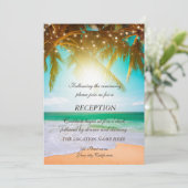 Strand,Palm,Zon,Slingerlichten Script Ontvangst Kaart (Staand voorkant)