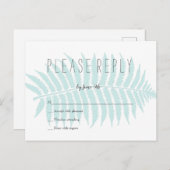 Strand palmblad bruiloft rsvp briefkaarten (Voorkant / Achterkant)