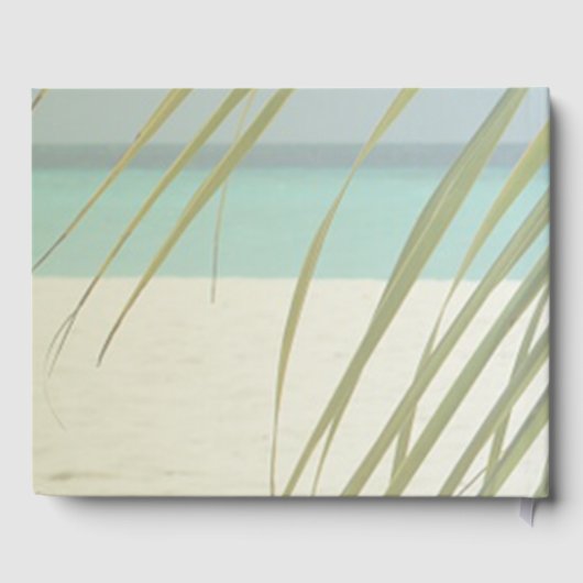 Strand Palmbladeren Harten Trouwdag Gastenboek (Achterkant)