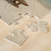 Strand, palmbomen en ligstoel legpuzzel (Zijkant)