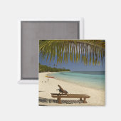 Strand, palmbomen en ligstoel magneet (Voorkant / Achterkant)