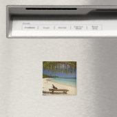 Strand, palmbomen en ligstoel magneet (Insitu (Vaatwasser))