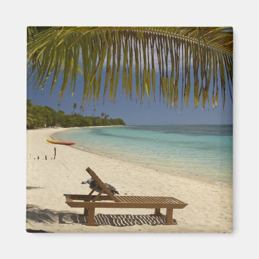 Strand, palmbomen en ligstoel magneet (Voorkant)