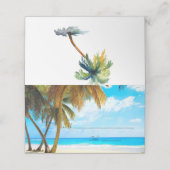 Strand, Palmbomen, Ocean Wedding Place Card Plaatskaartje (Buitenkant ongevouwen)