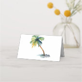 Strand, Palmbomen, Ocean Wedding Place Card Plaatskaartje (Achterkant)