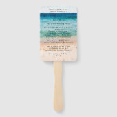 Strand palmbomen tropische bruiloft programma fans handwaaier (Achterkant)