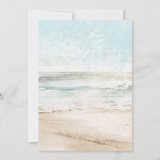 strand palmbomen tropische zoete 16 uitnodiging (Achterkant)