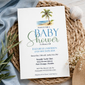 Strand Palmboom Jongens Baby Shower Kaart