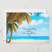 Strand Palmboom Ocean Bestemming Bedankkaart (Achterkant)