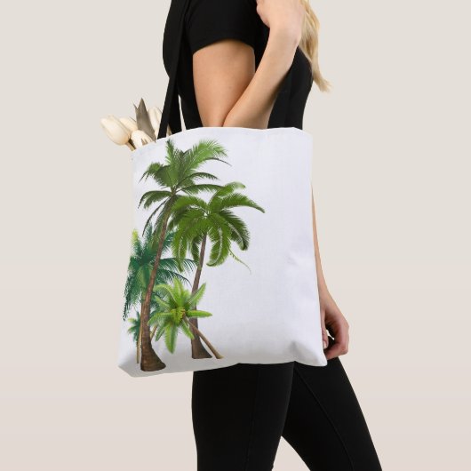 Strand Palmboom Ocean Bruiloft Tote Bag (Dichtbij)