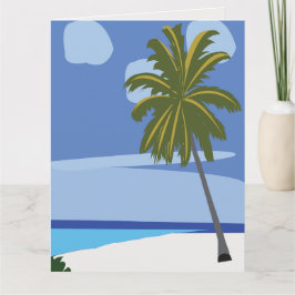 Strand Palmboom Vakantie Strand Groet Kaart