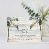 Strand palmen liefde en bedankt tropisch (Staand voorkant)