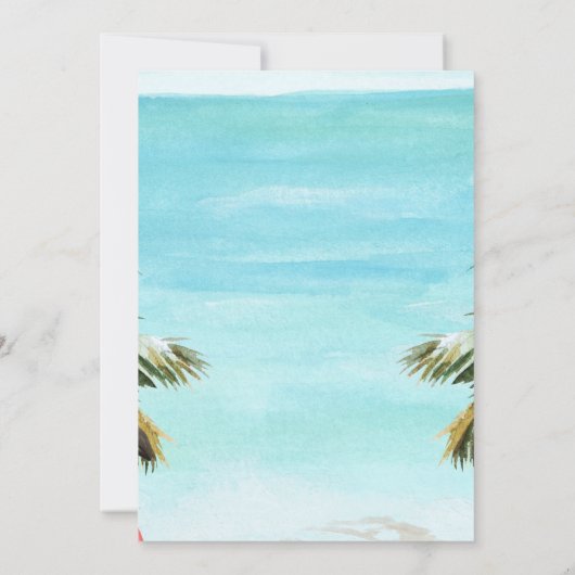 Strand Palmen Roze Flamingo's Cocktails Kaart (Achterkant)