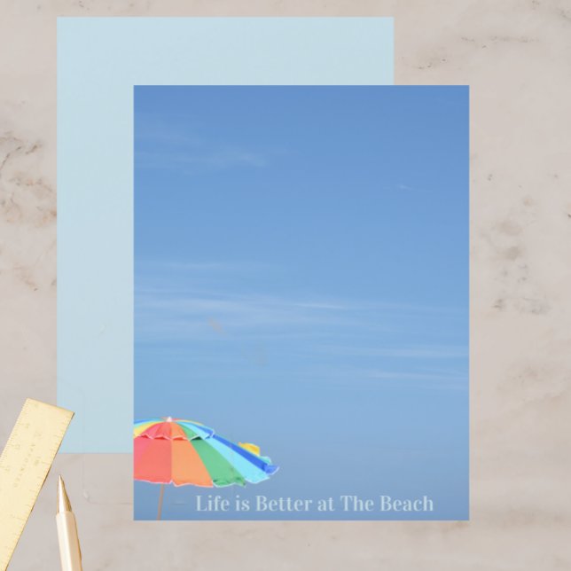 Strand Paraplu Life is Beter Blauw Scrapbook papie (Creator heeft geüpload)