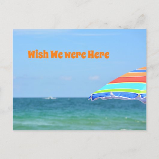 Strand Paraplu Ocean Uitzicht Fotografisch Briefkaart (Voorkant)