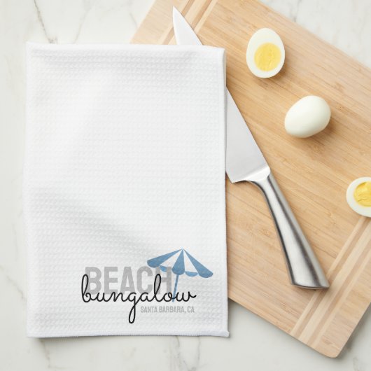 Strand paraplu vakantiewoning - keukenhanddoek (Quarter Fold)