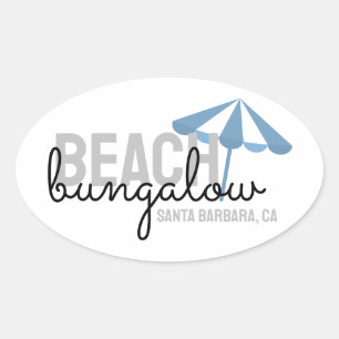 Strand paraplu vakantiewoning - ovale Sticker
