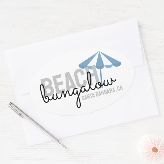 Strand paraplu vakantiewoning - ovale Sticker (Envelop)