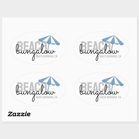 Strand paraplu vakantiewoning - ovale Sticker (Vel)