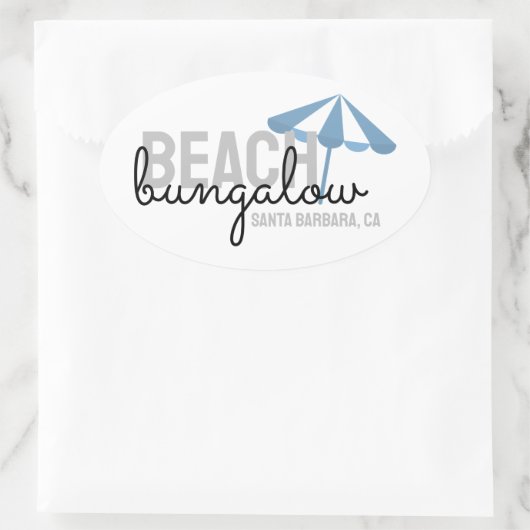 Strand paraplu vakantiewoning - ovale Sticker (Tas)