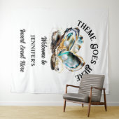 Strand parel oester zee schelp iriserende glam fee wandkleed (In Situ (horizontaal))