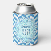 Strand Party Art Deco Shell en visgraat Custom Blikjeskoeler (Blikje Achterkant)